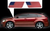 for Dodge Caliber specific made fender American flags set Left-Right 3D Decals
