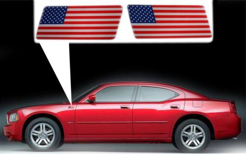 for Dodge Charger specific made fender American flags set Left-Right 3D Decals