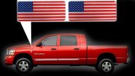 for Dodge RAM specific made fender American flags set Left-Right 3D Decals