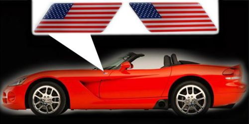 for Dodge Viper specific made fender American flags set Left-Right 3D Decals