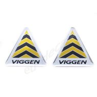 2X SAAB Viggen Wing Fender Black Yellow Chrome Badge Emblems 9-3 3D decal 93