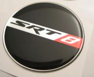 50mm SRT 8 New Style Black Red Chrome 3D Decal sticker for dodge chrysler cars