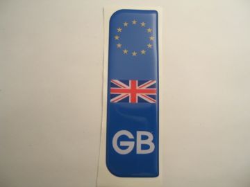 EU Stars & Union Jack & GB 3D Decal For UK Number Plate