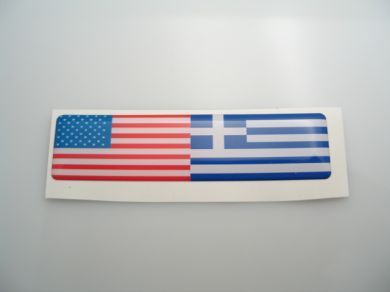 America and Greece Double Flag 3D-Decal