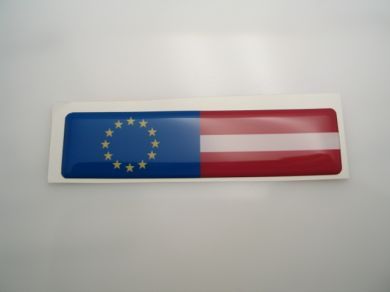 EU and Latvia Double Flag 3D-Decal