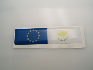EU and Cyprus Double Flag 3D-Decal