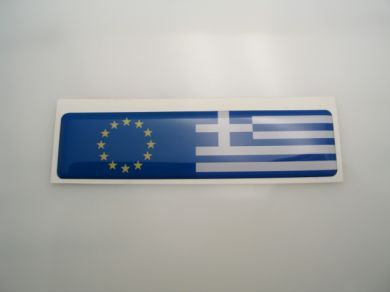 EU and Greece Double Flag 3D-Decal