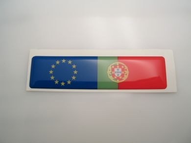 EU and Portugal Double Flag 3D-Decal