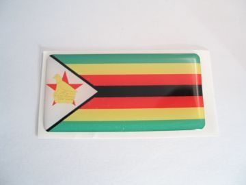 Small 40X20mm ZIMBABWE flag 3D Decal Sticker