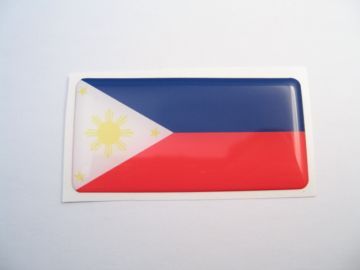 Small 40X20mm PHILIPPINES flag 3D Decal Sticker