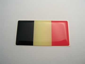 Small 40X20mm BELGIUM flag 3D Decal Sticker
