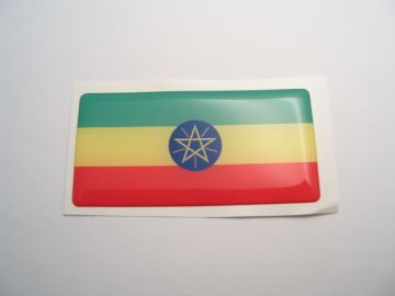 Small 40X20mm ETHIOPIA flag 3D Decal Sticker