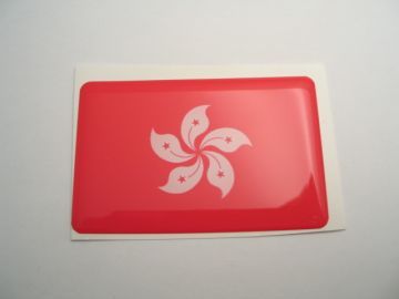Small 31X20mm HONG KONG flag 3D Decal Sticker