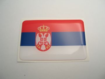 Small 31X20mm SERBIA flag 3D Decal Sticker