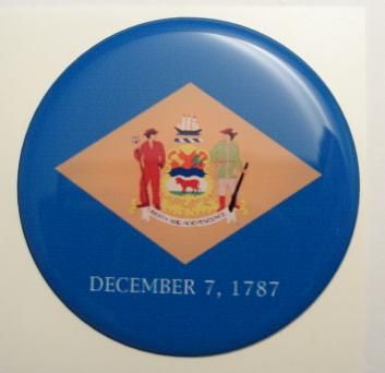 2inc DELAWARE State flag America 3D Decal sticker USA