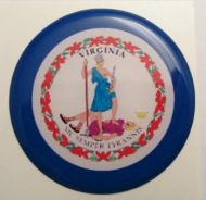2inc VIRGINIA State flag America 3D Decal sticker USA