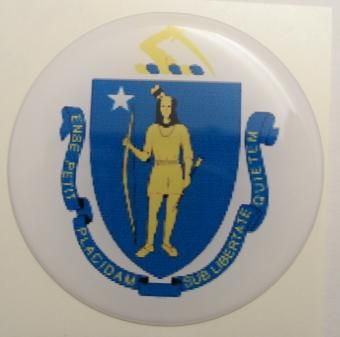 2inc MASSACHUSETTS State flag America 3D Decal USA