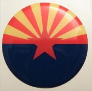 2inc ARIZONA State flag America 3D Decal sticker USA