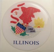 2inc ILLINOIS State flag America 3D Decal sticker USA
