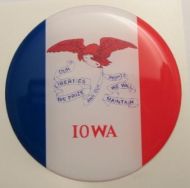 2inc IOWA State flag America 3D Decal sticker USA