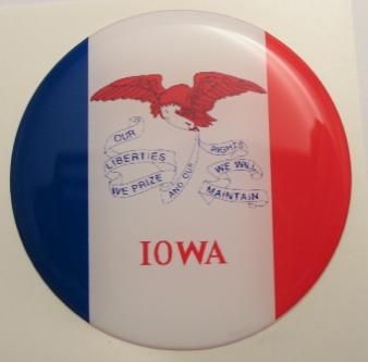 2inc IOWA State flag America 3D Decal sticker USA