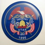 2inc UTAH State flag America 3D Decal sticker USA