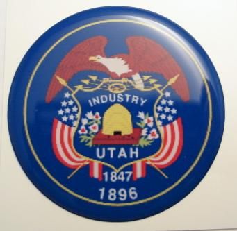 2inc UTAH State flag America 3D Decal sticker USA