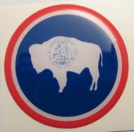 2inc WYOMING State flag America 3D Decal sticker USA