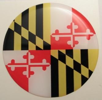 2inc MARYLAND State flag America 3D Decal sticker USA