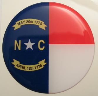 2inc NORTH CAROLINA State flag America 3D Decal USA