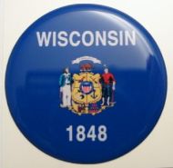 2inc WISCONSIN State flag America 3D Decal sticker USA