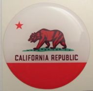 2inc CALIFORNIA State flag America 3D Decal sticker USA