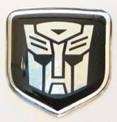 Dodge Charger 2006 -2010 - Steering Wheel Badge 3D Decal sticker Transformers Autobot Black/Chrome