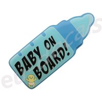 Baby On Board Blue Bottle 3D Decal Domed bumper warning sticker car safety sign