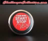 3D Decal cover for the Start/Stop Button - RED HEMI START/STOP  - For the 2008 and Up  Dodge Challenger