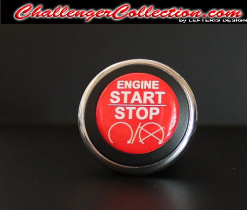 3D Decal cover for the Start/Stop Button - RED ENGINE START/STOP   - For the 2008 and Up  Dodge Challenger