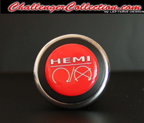 3D Decal cover for the Start/Stop Button -  RED with white HEMI - For the 2008 and Up  Dodge Challenger