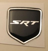 Dodge Charger 2006 -2010 - Steering Wheel Badge 3D Decal sticker SRT Black/Chrome