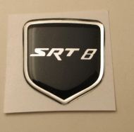 Steering Wheel 3D Decal badge –BLACK / CHROME with SRT 8  - For the 2011-2012 Dodge Challenger
