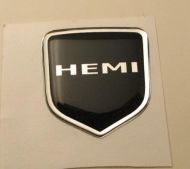 Steering Wheel 3D Decal badge – BLACK / CHROME with HEMI - For the 2011-2012 Dodge Challenger