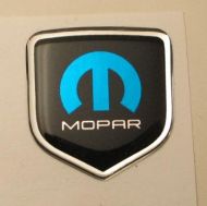 Steering Wheel 3D Decal badge – BLACK / CHROME / BLUE with M and mopar logo - For the 2011-2012 Dodge Challenger