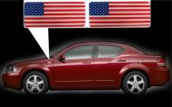for Dodge Avenger specific made fender American flags set Left-Right 3D Decals