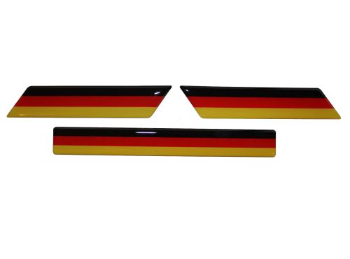 Set of 3 Germany German Flags 3D Decals stickers for fenders/spoiler 
