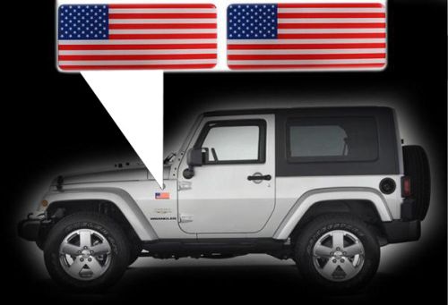 for Jeep Wrangler specific made fender American flags set Left-Right 3D Decals