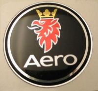 63.5mm/2.50inc. AERO BLACK SAAB Hood badge 3D decal