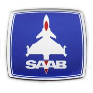 SAAB Jet Plane Blue Chrome Square Custom Badge Emblem 3D Decal