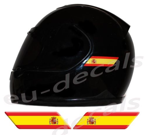 Helmet Spain Spanish Flags 3D Decals Set Left and Right
