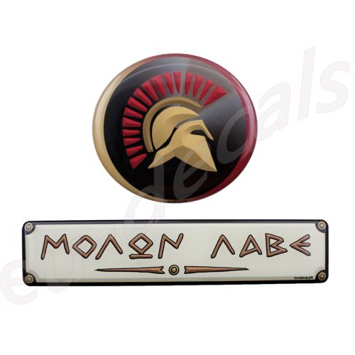 Oval Spartan Helmet and White (marble) MOLON LABE 