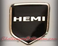 Steering Wheel 3D Decal badge – BLACK / CHROME with HEMI - For the 2008-2010  Dodge Challenger
