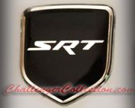 Nose 3D Decal badge – BLACK / CHROME with SRT - For the 2008 and Up  Dodge Challenger